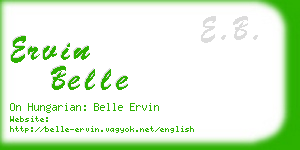 ervin belle business card